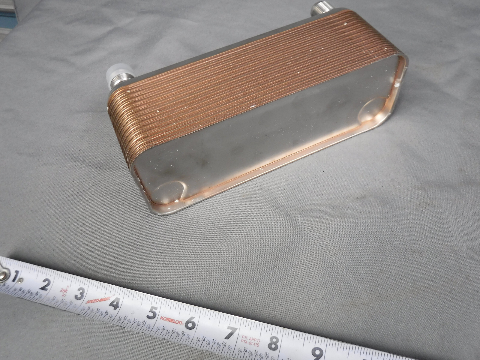 BAODE Brazed Plate Heat Exchanger Plate Chiller Homebrewing Wort 3"x8" 3/4" MPT