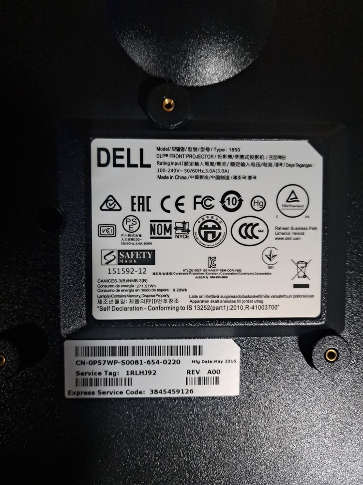 Dell 1850 DLP Projector
