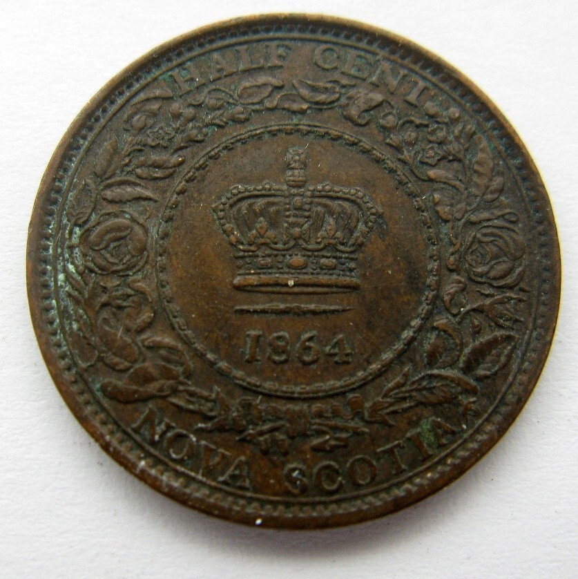 1864 Nova Scotia Half Cent  - HIGH GRADE