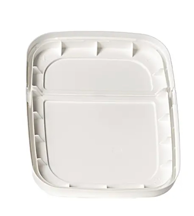 5 X 1 gallon white PP plastic rectangular EZ Stor pail with handle and lid