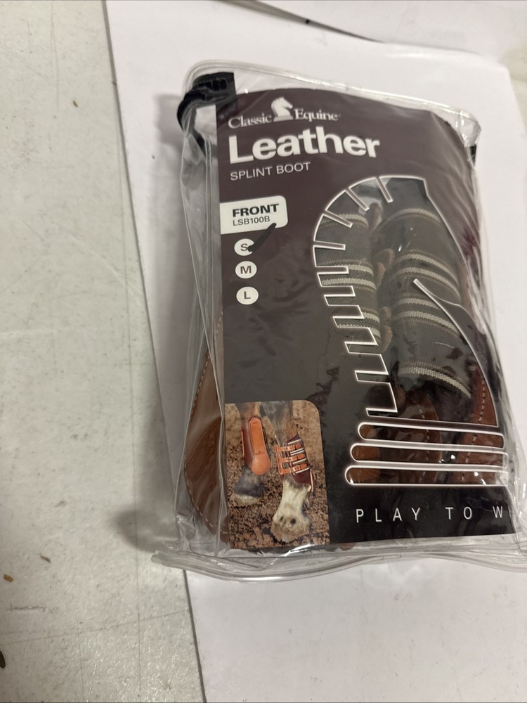 CLASSIC EQUINE Leather Front Splint Boot (LSB100B) Small