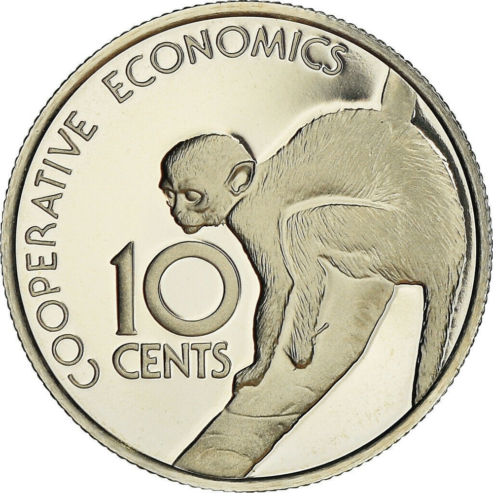1977 Guyana Proof 10C-Squirrel Monkey