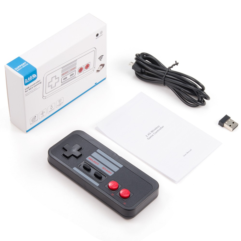 USB NES Wireless Controller &Reciver Joystick for PC/Gamepad Window PC MAC Linux