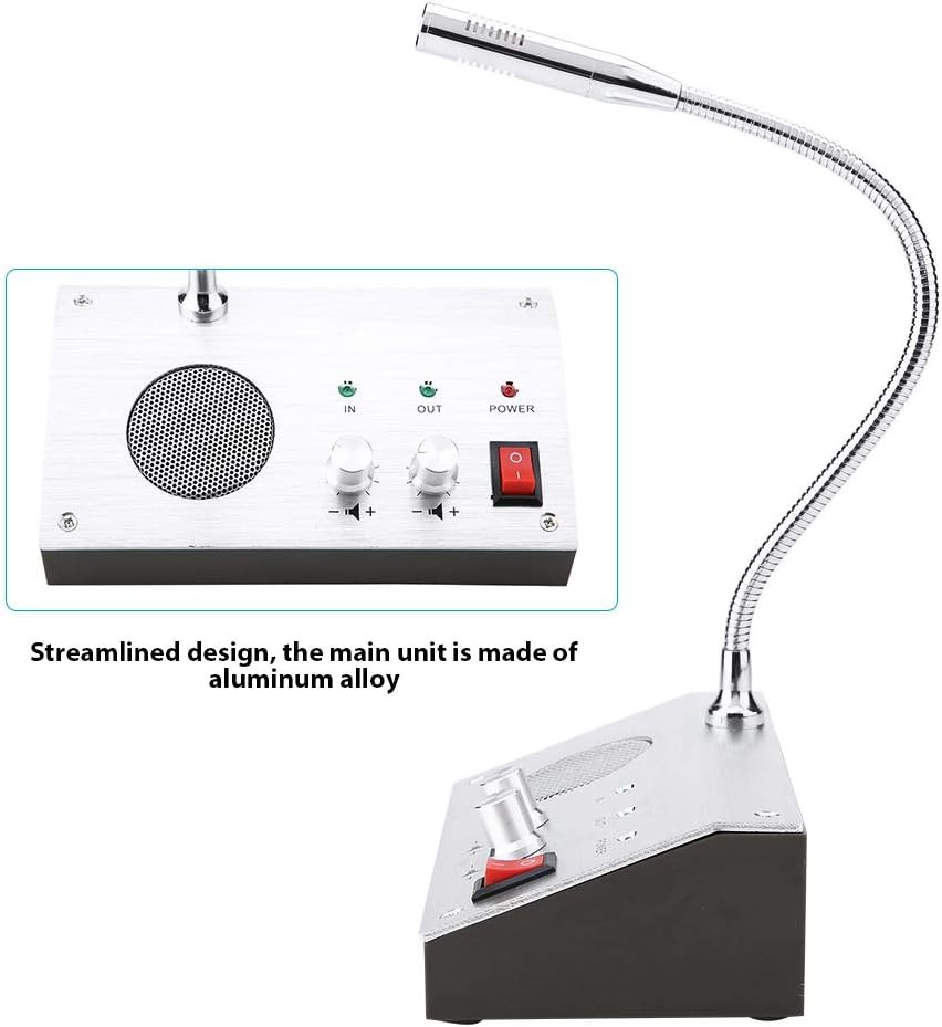 Intercom Dual Way System,Mic Speaker Window Counter Interphone Drive Thru Speake