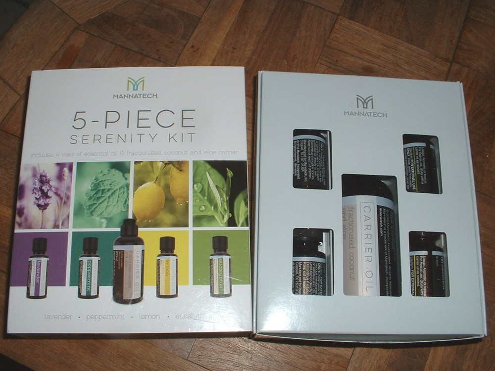 Mannatech 5-Pc Serenity Kit Essential Oil Lavender/Peppermint/Lemon/Eucalyptus