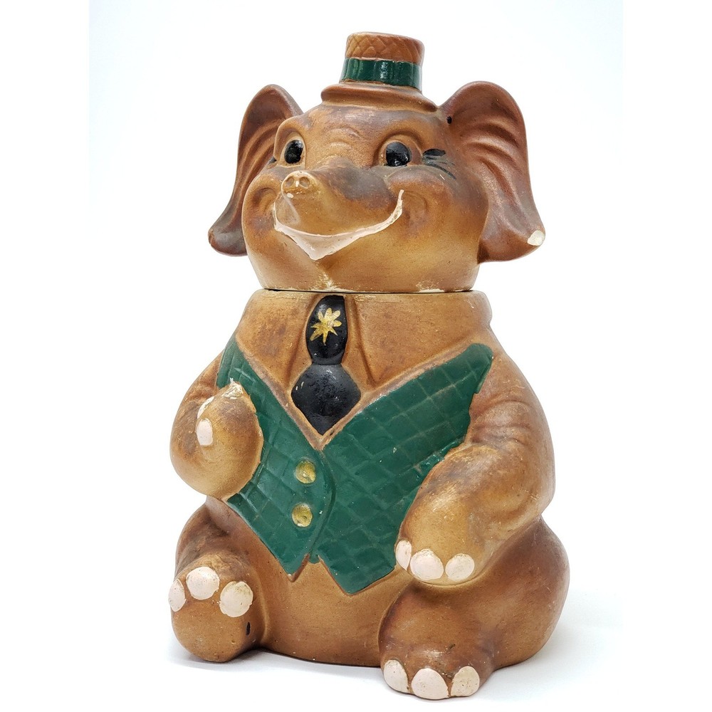 Vintage Elephant Cookie Jar - Bingo