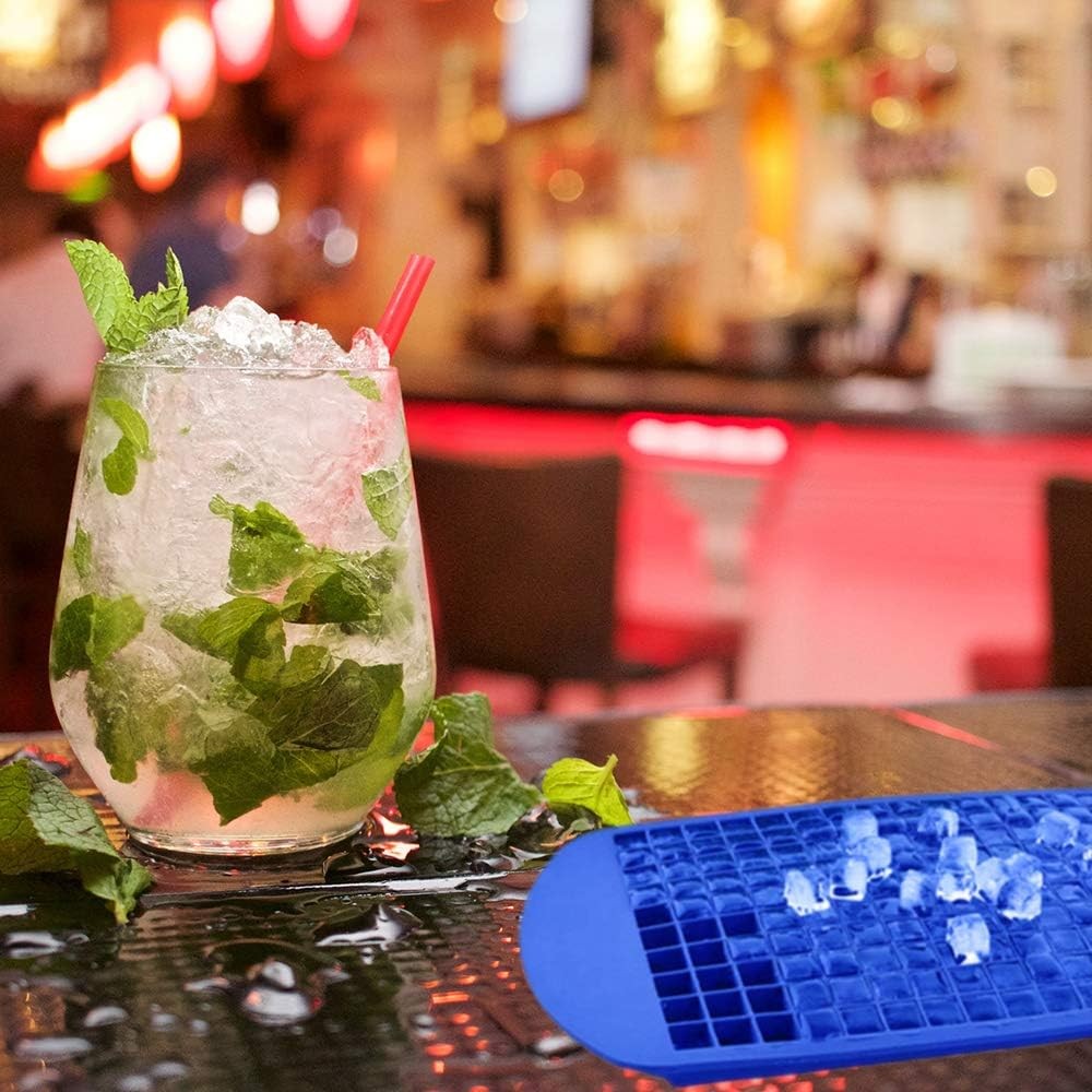 This small silicone ice cube tray set (3-piece pack) makes 160 ice cubes.