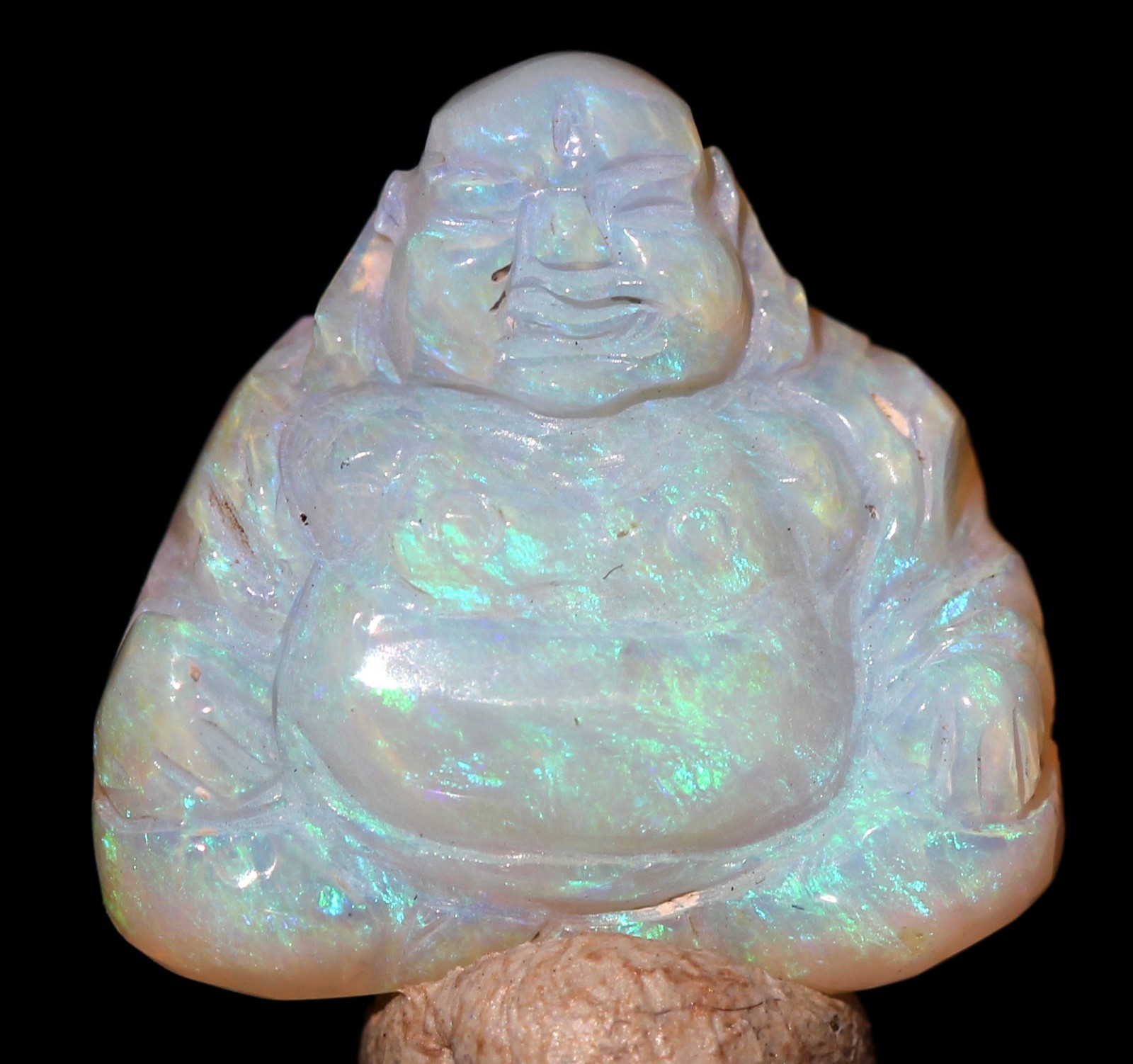 OPAL Carving BUDDHA Hand Carved Polished Gemstone Sculpture AUSTRALIA BOULDER