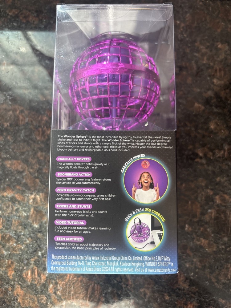 Wonder Sphere Magic Hover Ball Purple Skill Level Easy STEM Certified