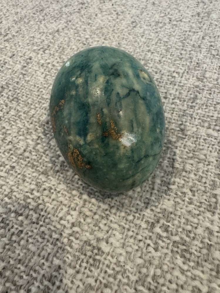 Chrysocolla Malachite Stone Egg Carving