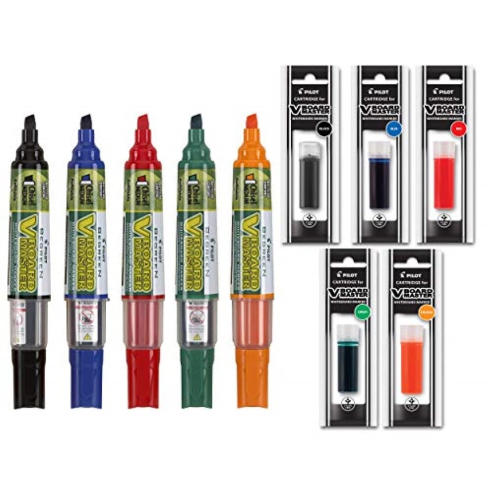 Refillable Dry Erase Markers, Pilot Begreen V Board Master Assorted Co