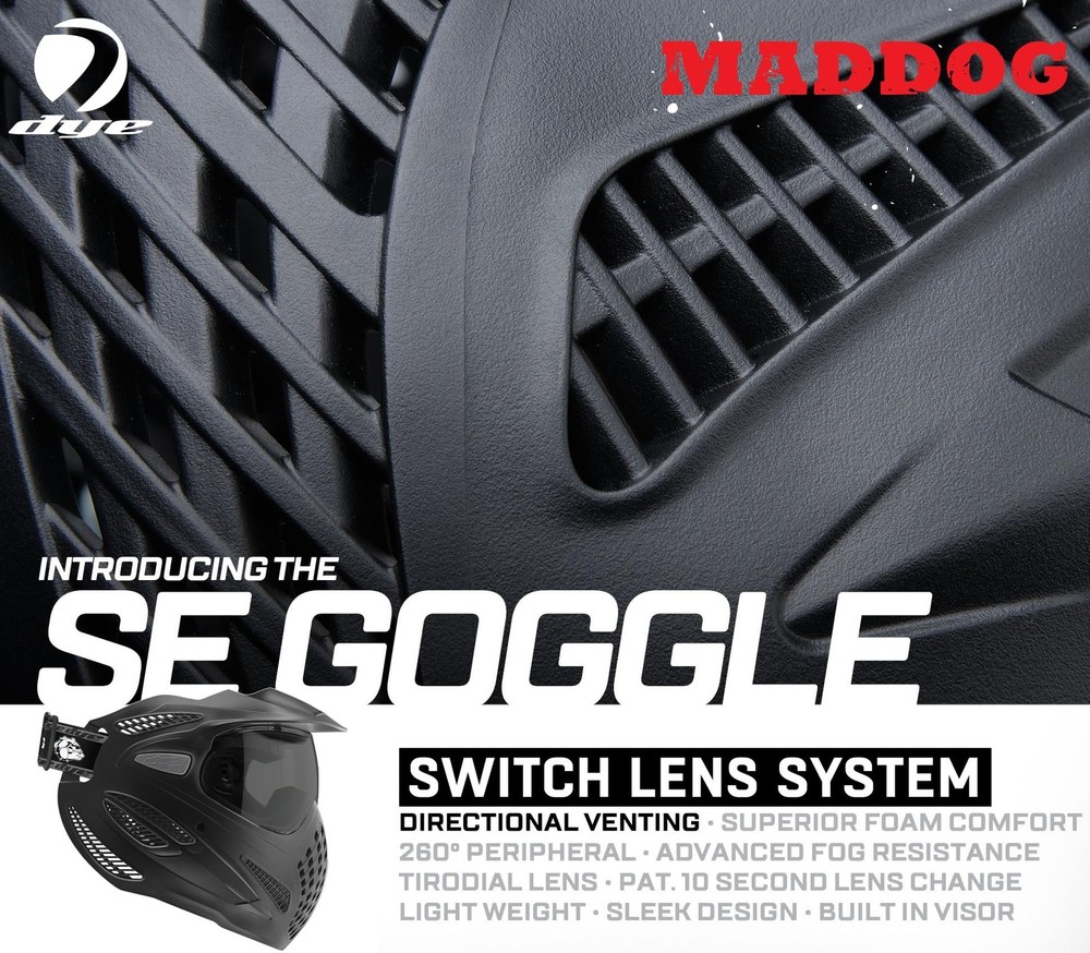 Maddog Dye SE Special Edition Paintball Mask Goggle System | Replaceable SLS ...