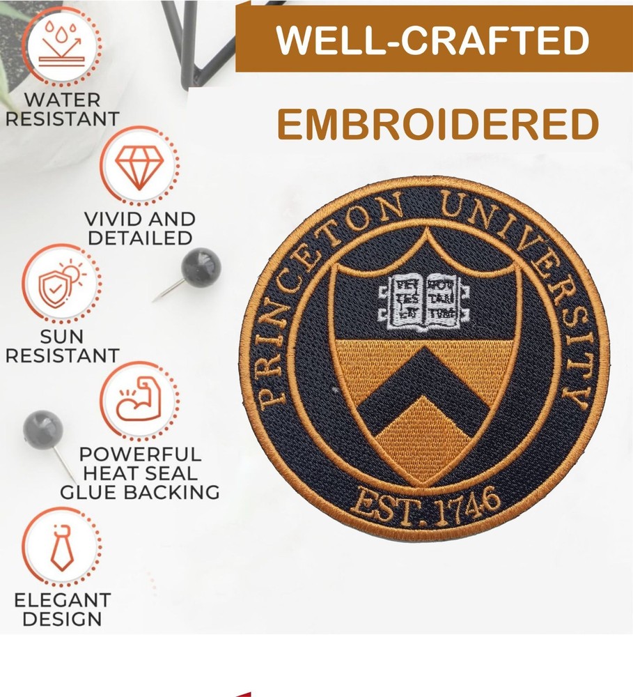 Princeton University Logo Iron On Patch-Sew Patch-Embroidered Patch 4"