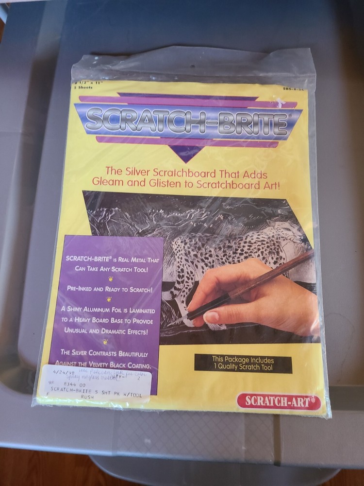 VTG NEW 1995 Scratch-Brite Scratch Art Kit 5 Sheets With Tool