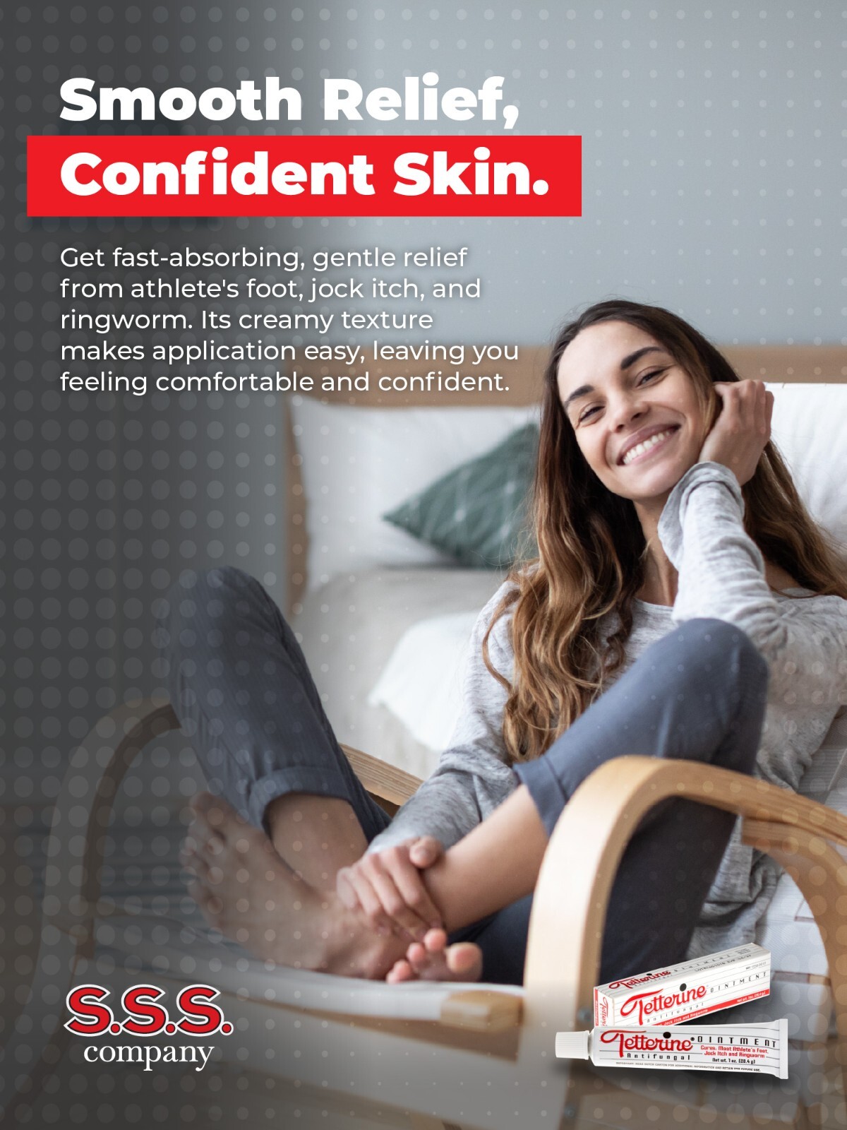 Tetterine Antifungal Cream for Athlete's Foot, Jock Itch, Ringworm - 1 oz