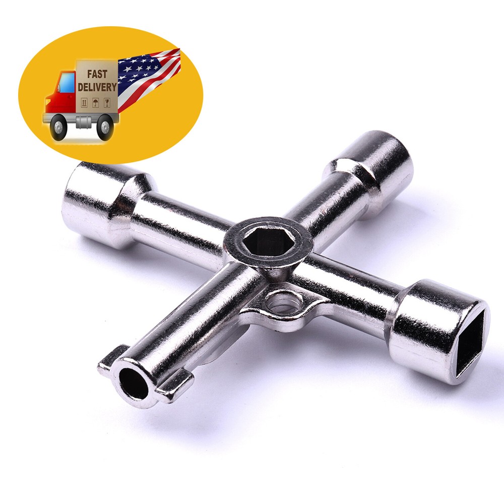 4-in-1 Key Wrench, Cross Square Triangle for Electrical Cabinet & Elevator