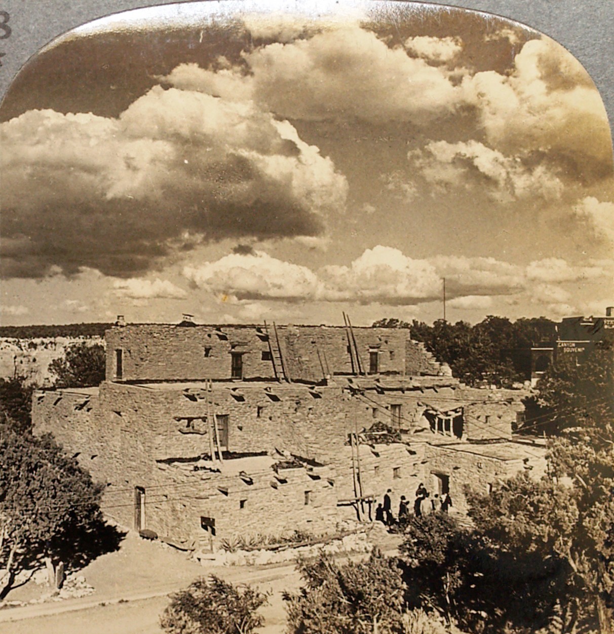 Keystone Stereoview of Hopi Dwellings, Grand Canyon From Scenic America Set #68
