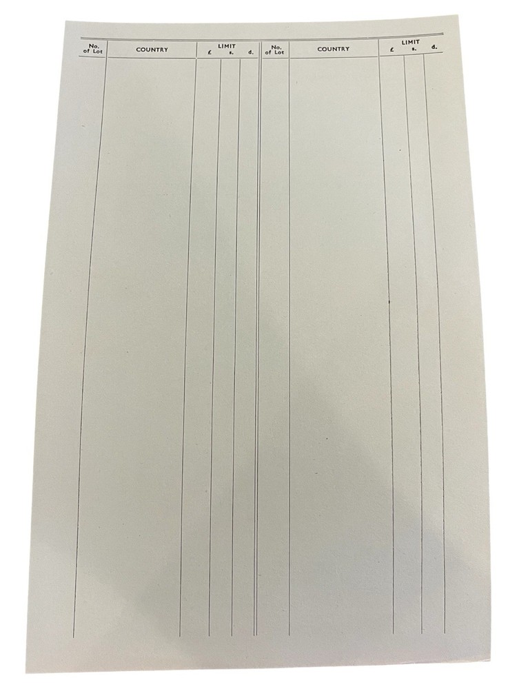 1959 Robson Lowe Foreign Stamp Auction Catalogue + Prices Realised & Bid Form