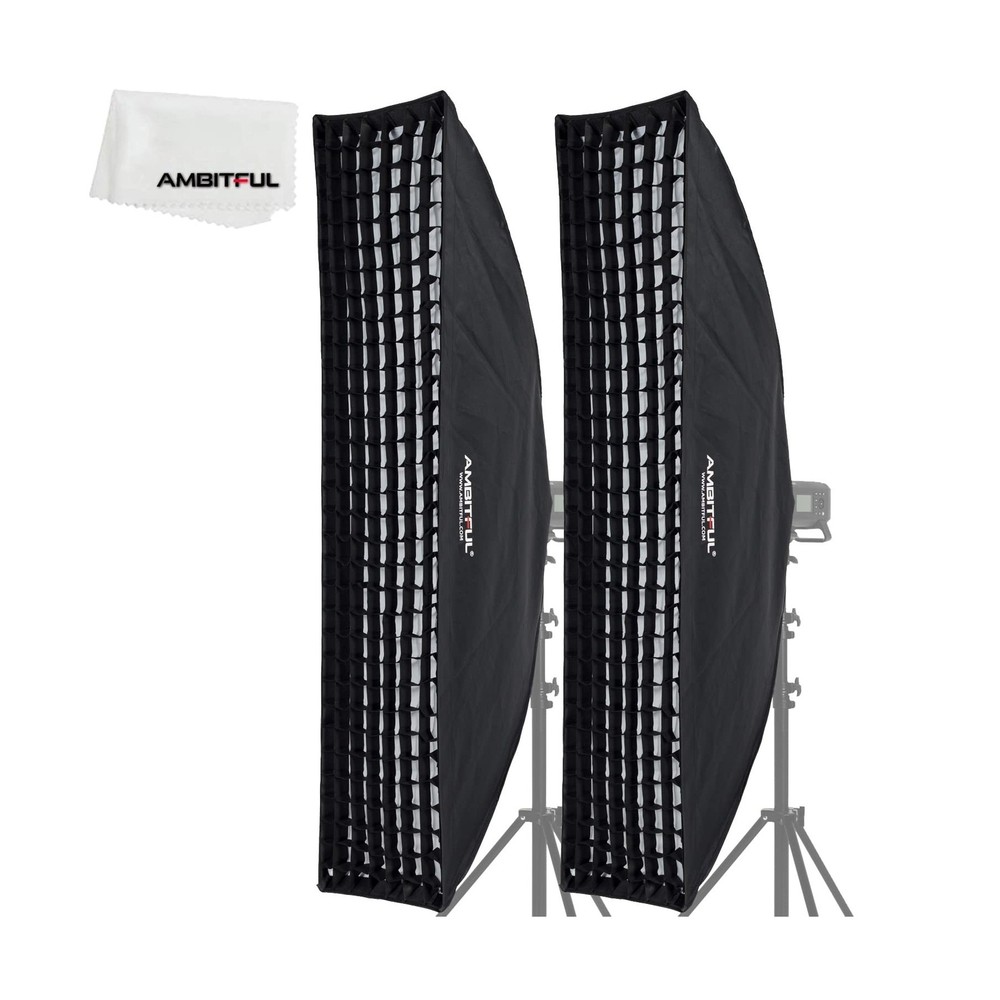 AMBITFUL 2PCS Beehive Honeycomb Grid Strip Softbox Bowens Mount for Studio Fl...