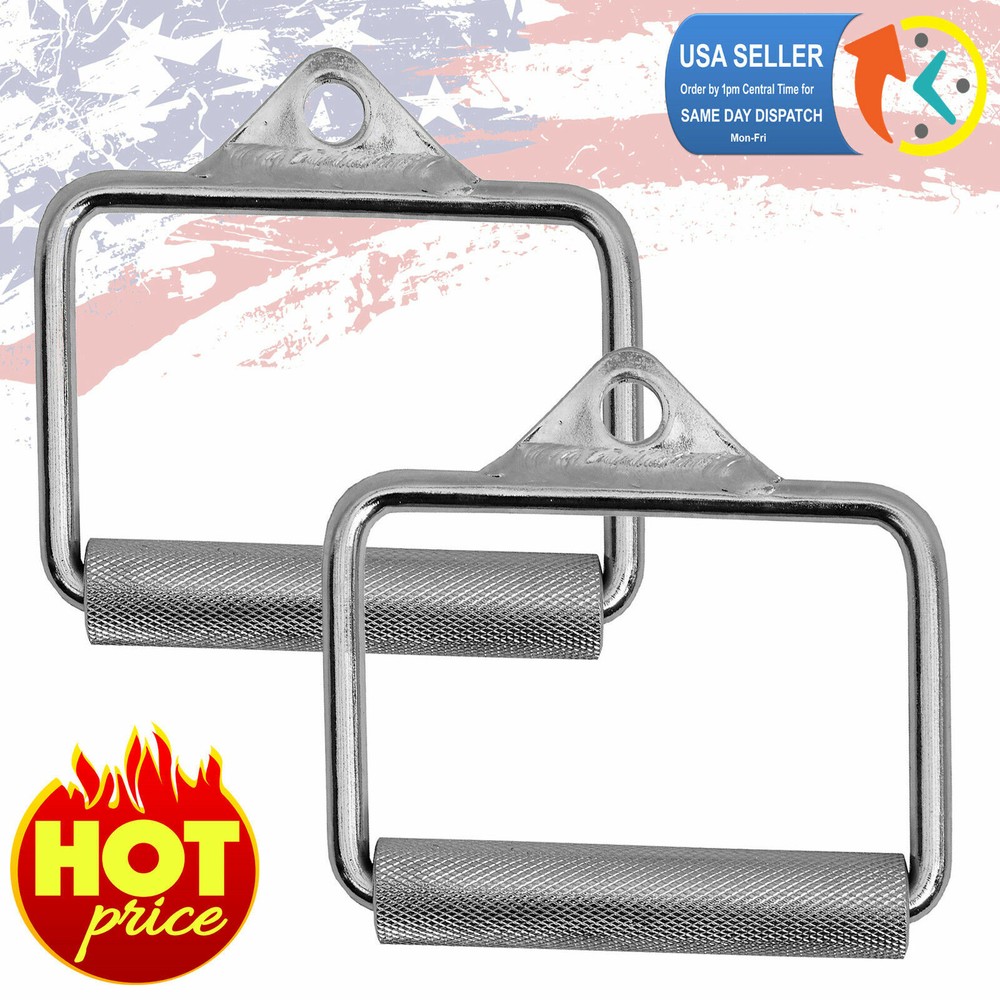 2X Cable Handle Attachments Machine Workout D-Handle Stirrup