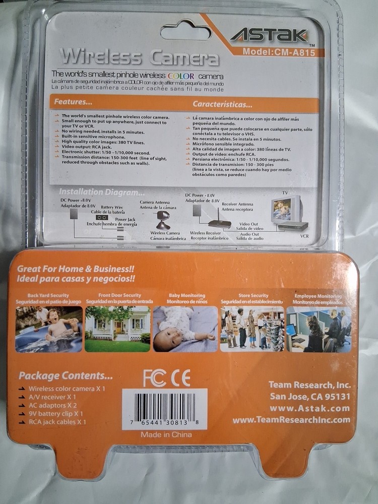 2.4GHz Wireless mini Camera Set. NEW