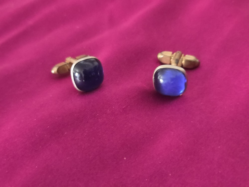 Blue Goldtone Cufflinks & Shirt Studs