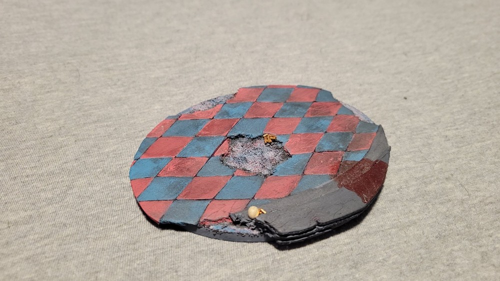 Custom 120mm Oval Base - Harlequin Pattern/Theme - Tabletop - Miniatures