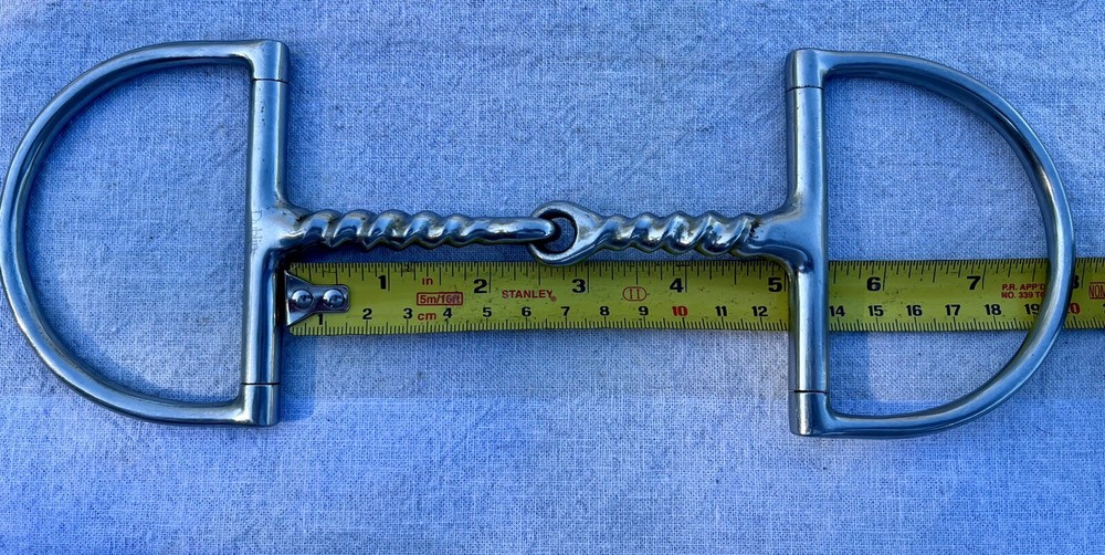 Used Dublin D-ring Corkscrew Snaffle Bit, Stainless Steel