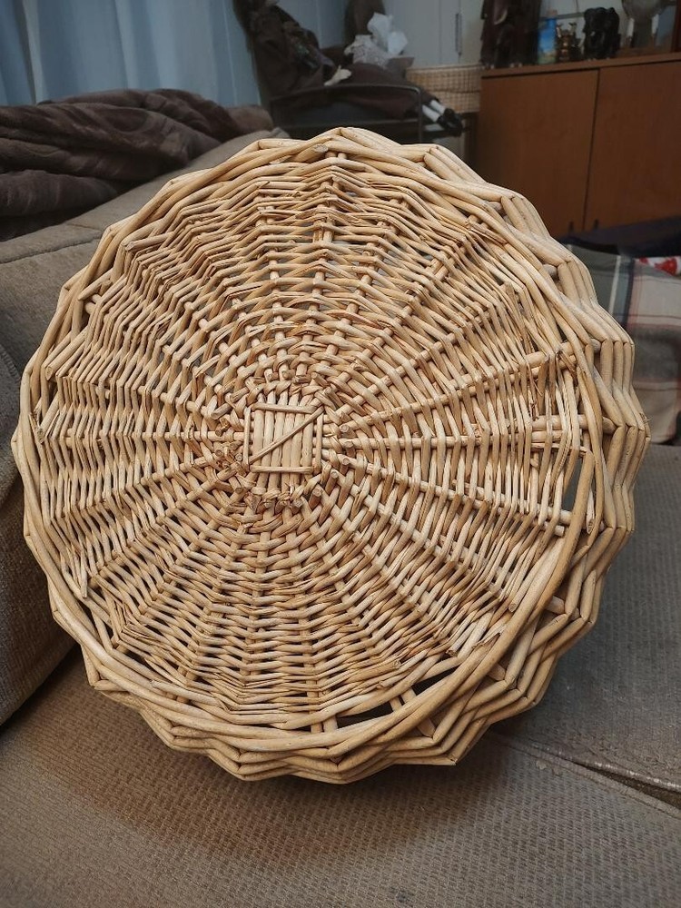 17" Extra Large Round Wicker Basket with Handle