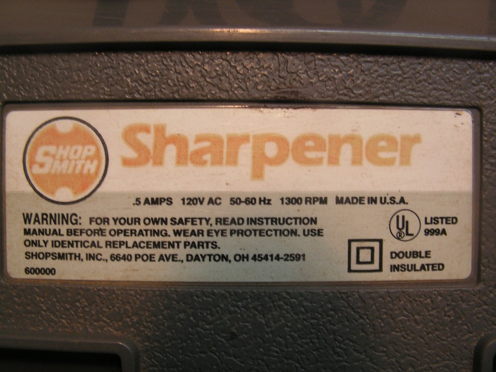 Shopsmith Knife Blade Tool Sharpener Model 600000 Vintage