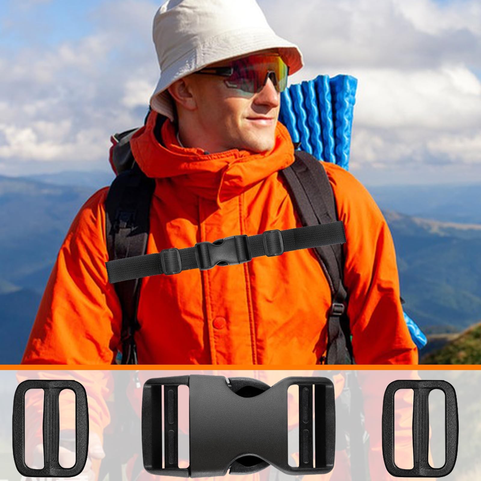 8 Set 1 inch buckles for straps Clip Quick Side Release Buckles,buckle straps wi