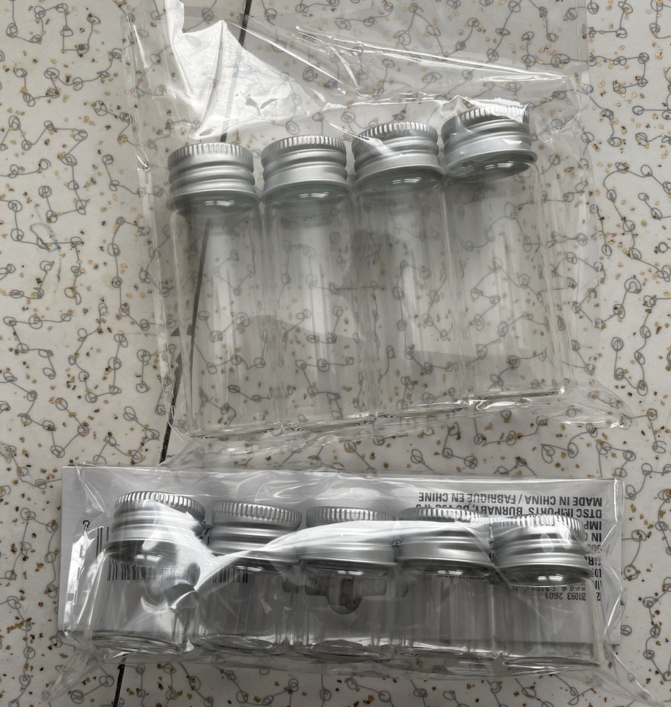 Mini Glass Craft Containers Lot-New