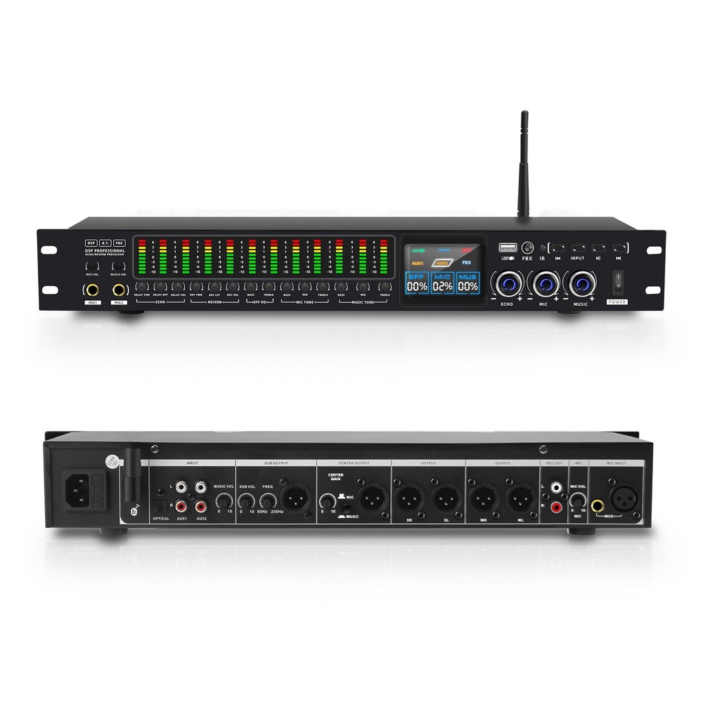 K-6 Professional KTV Digital pre-stage Effector Anti-howling Audio Processor ...