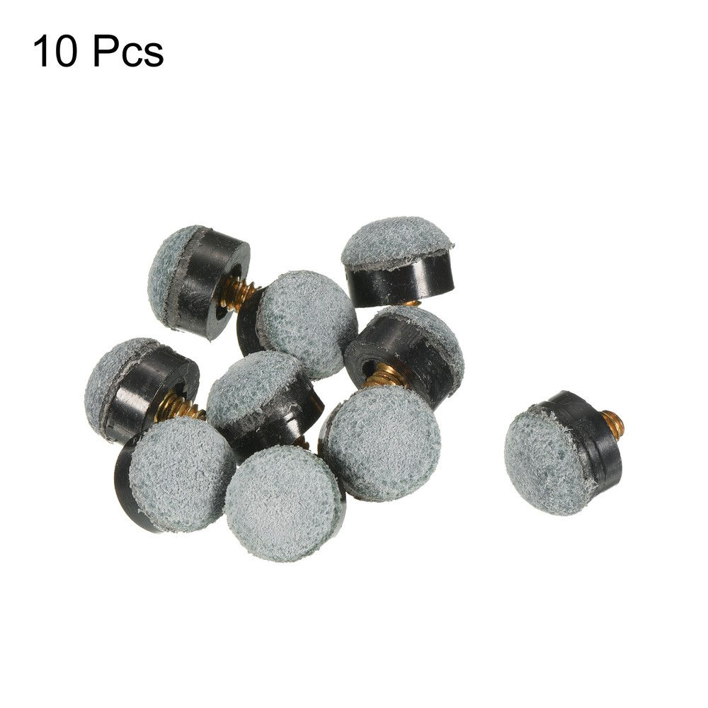 10Pcs 13mm Dia Screw-on Pool Cue Tip Replacement Billiard Stick Tips Grey
