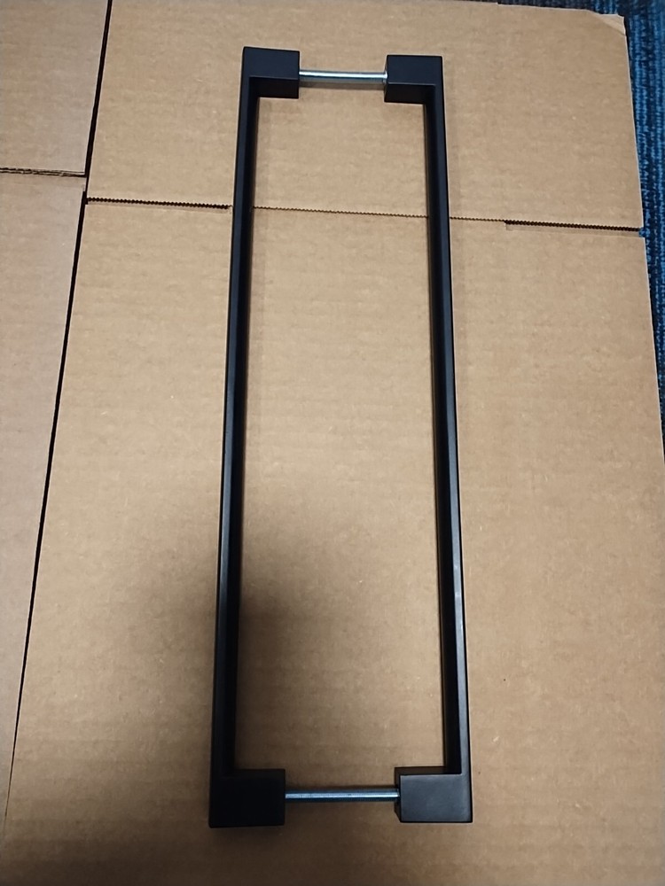 16" Push Pull Door HandleDouble Sided H Shape Sliding Door HandleMatte BlackS...