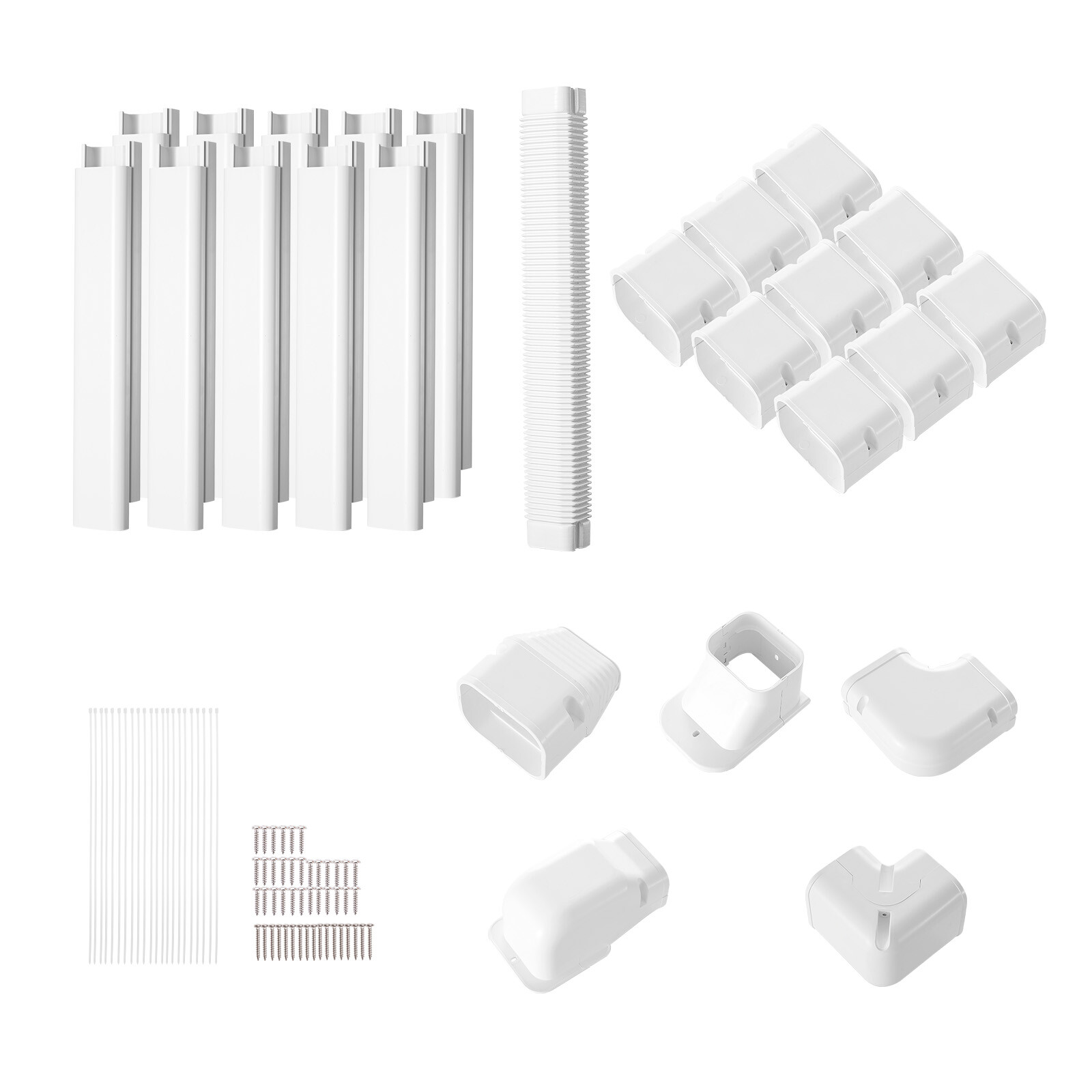 3" W 17.7ft Line Set Cover Kit for Mini Split Central Air Conditioner Decorative