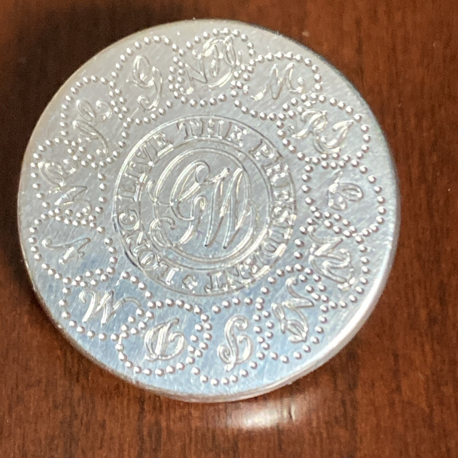 Stieff George Washington Inauguration Button 7/8" Pewter 13 Colonies