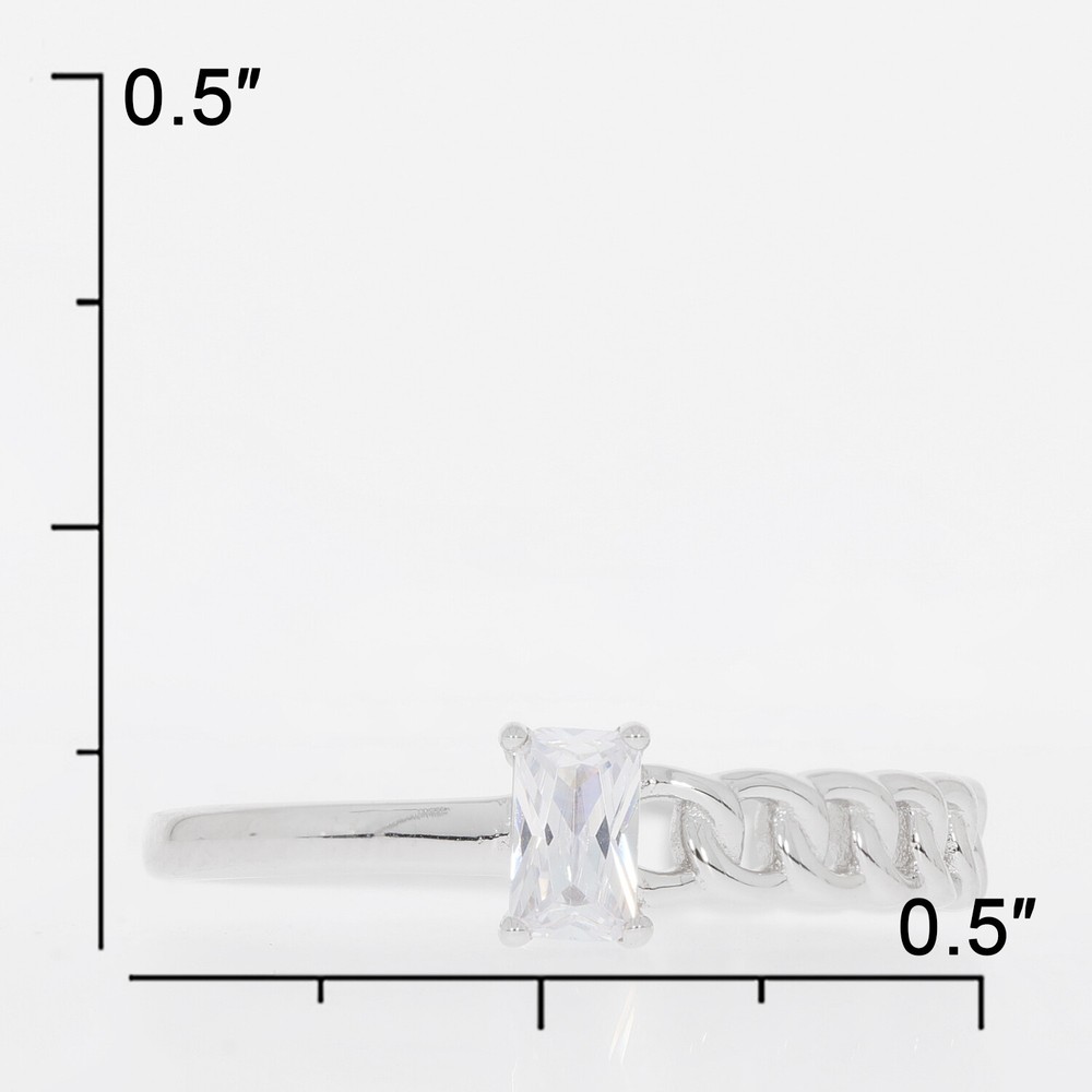 Sterling Silver Semi Mount Ring Setting Emerald OCT 5X3mm Topaz