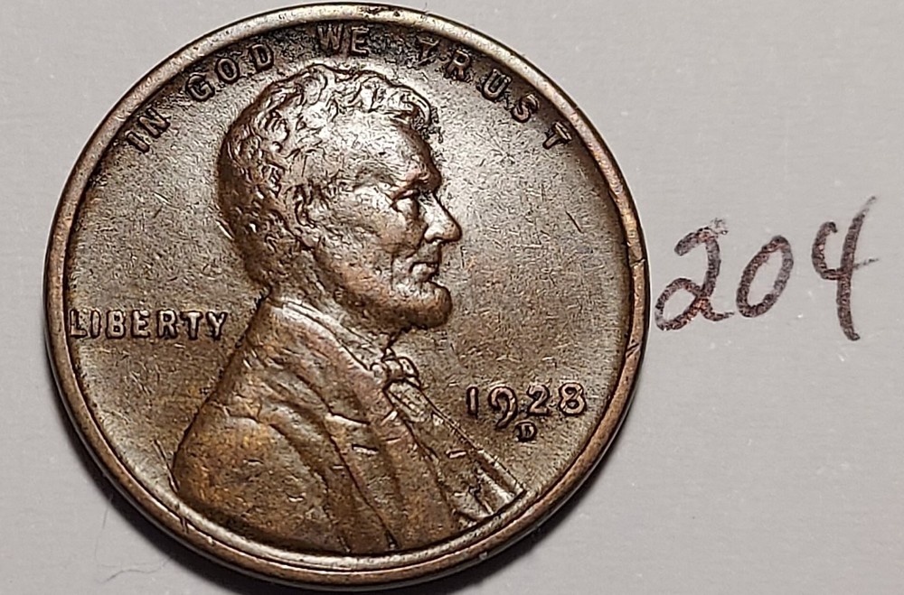 1928-D Lincoln Wheat Cent       #204