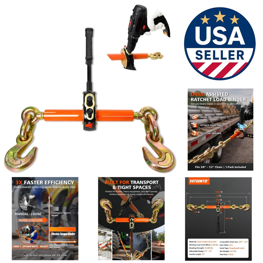 Heavy-Duty Electric Load Binder – Fast Cargo Securement with 9,200 lbs Strength
