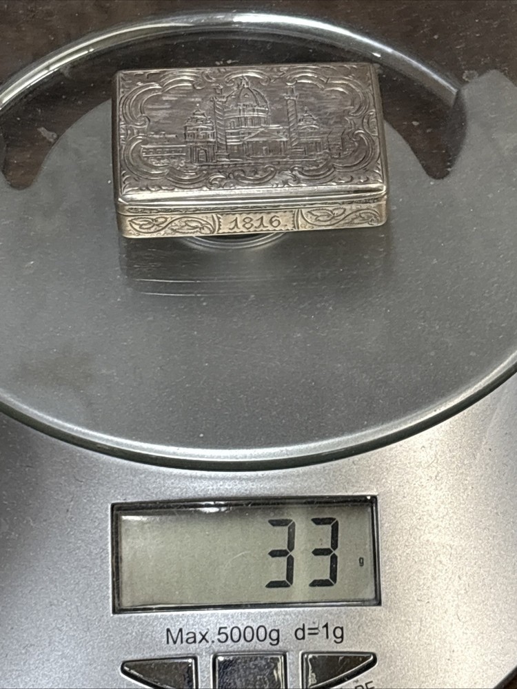 Antique Sterling Silver 1816 Snuff Box