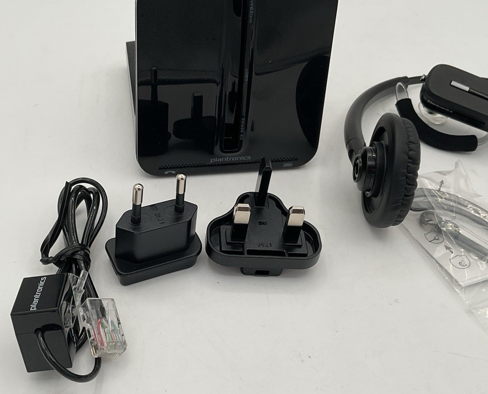 Plantronics C054A Wireless Headset System DECT COMPLETE CLEAN Fast Free Shipping