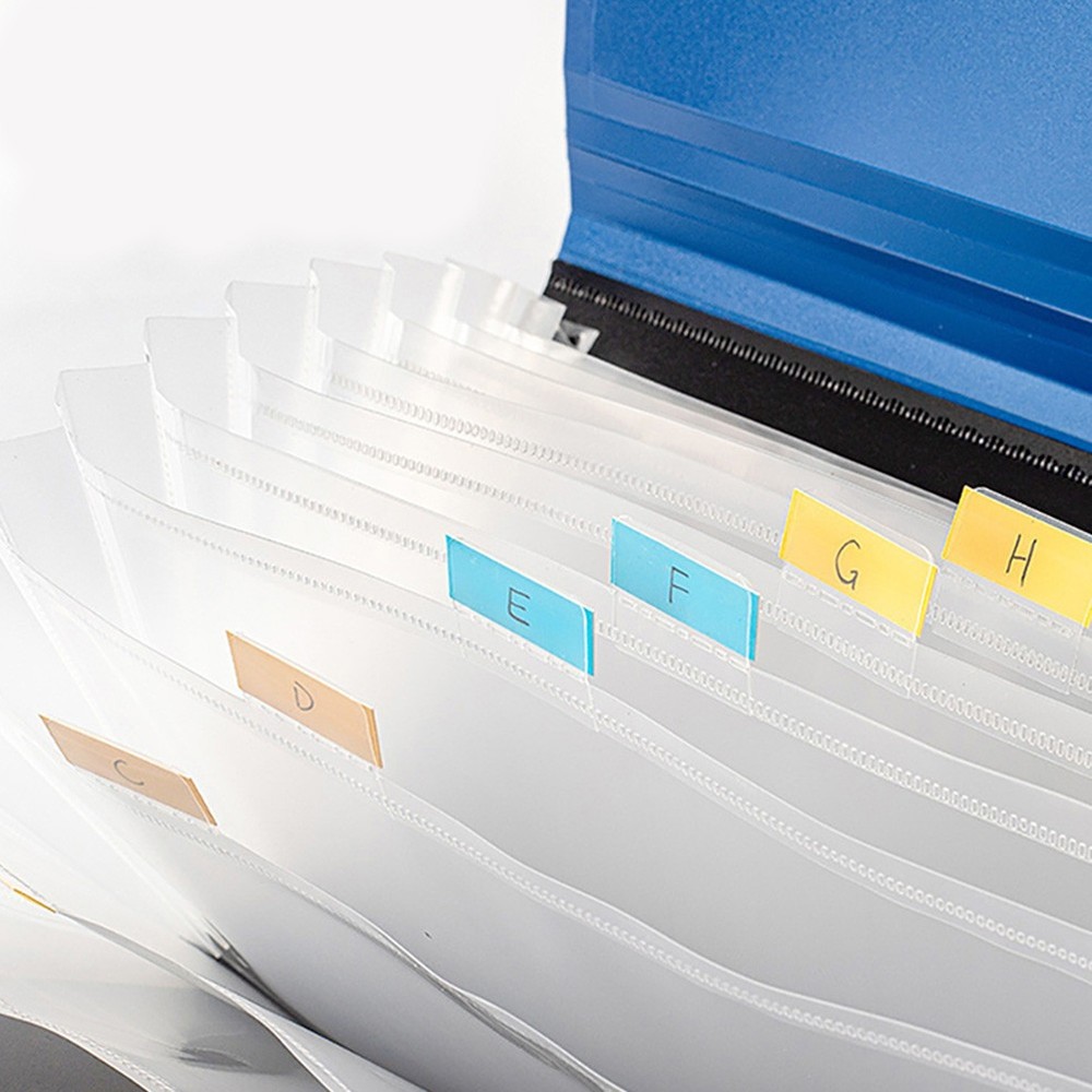 Plastic Accordion File Folder Organiser Organizer Binder for Desk