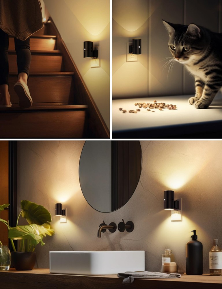 Motion Sensor Night Light Plug in, 2 Pack, Motion Activated Night Light, 0-10...