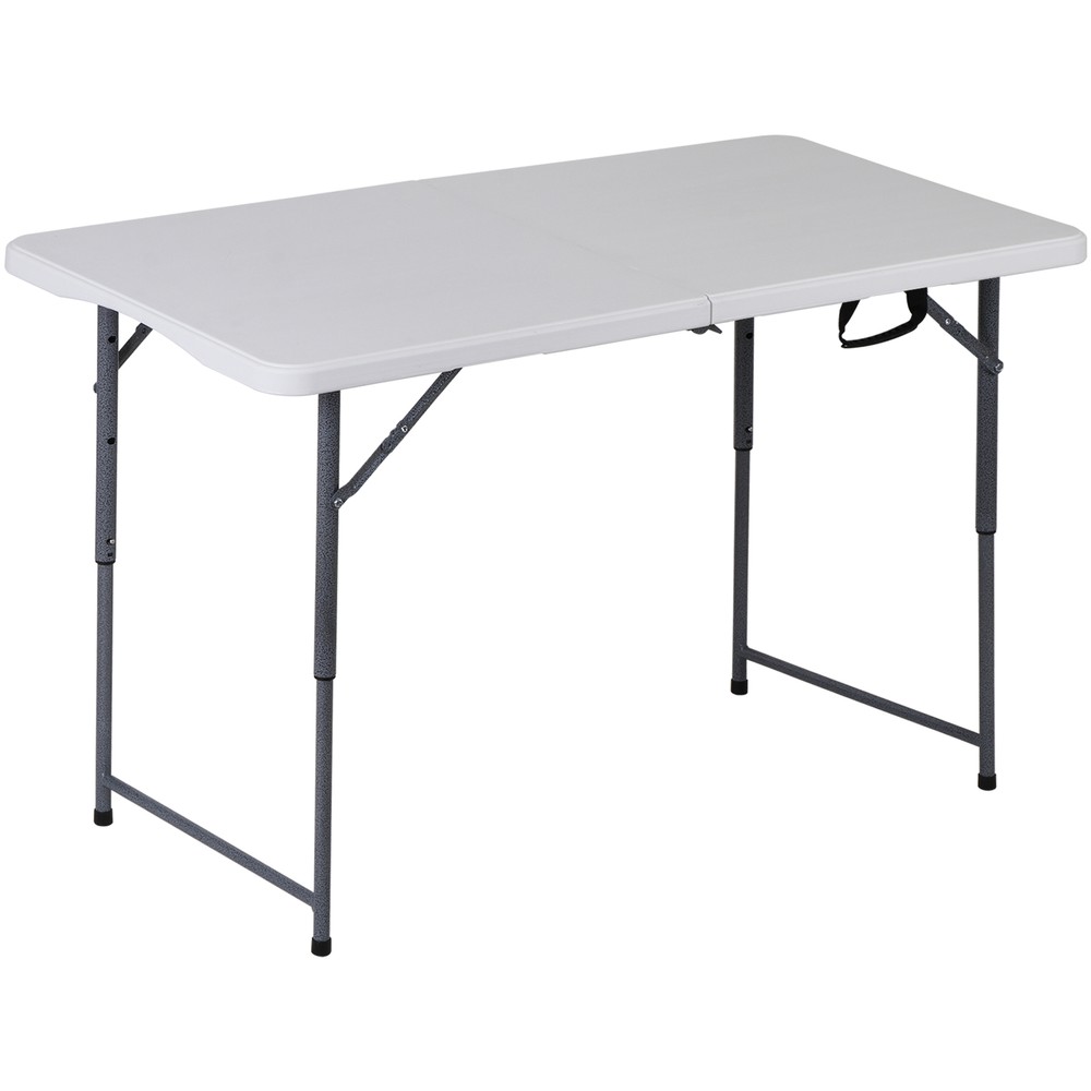 4ft Folding Table Plastic Dining Table w/Handle Lock for Picnic Camping Parties