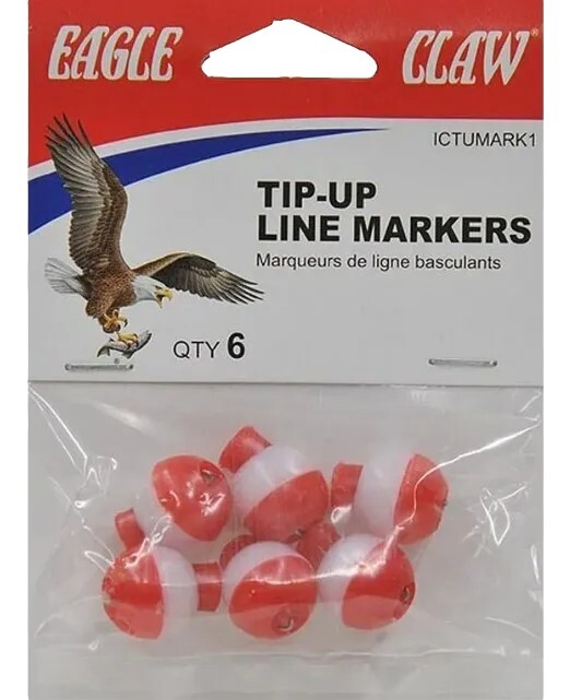 Eagle Claw Tip-up Line Markers 6 Red/White  ICTUMARK1
