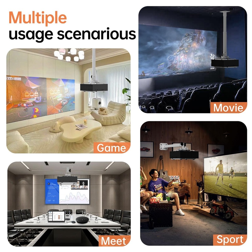 JOY worker Universal Projector Ceiling Mount Wall Bracket Holder Fits Flat or...