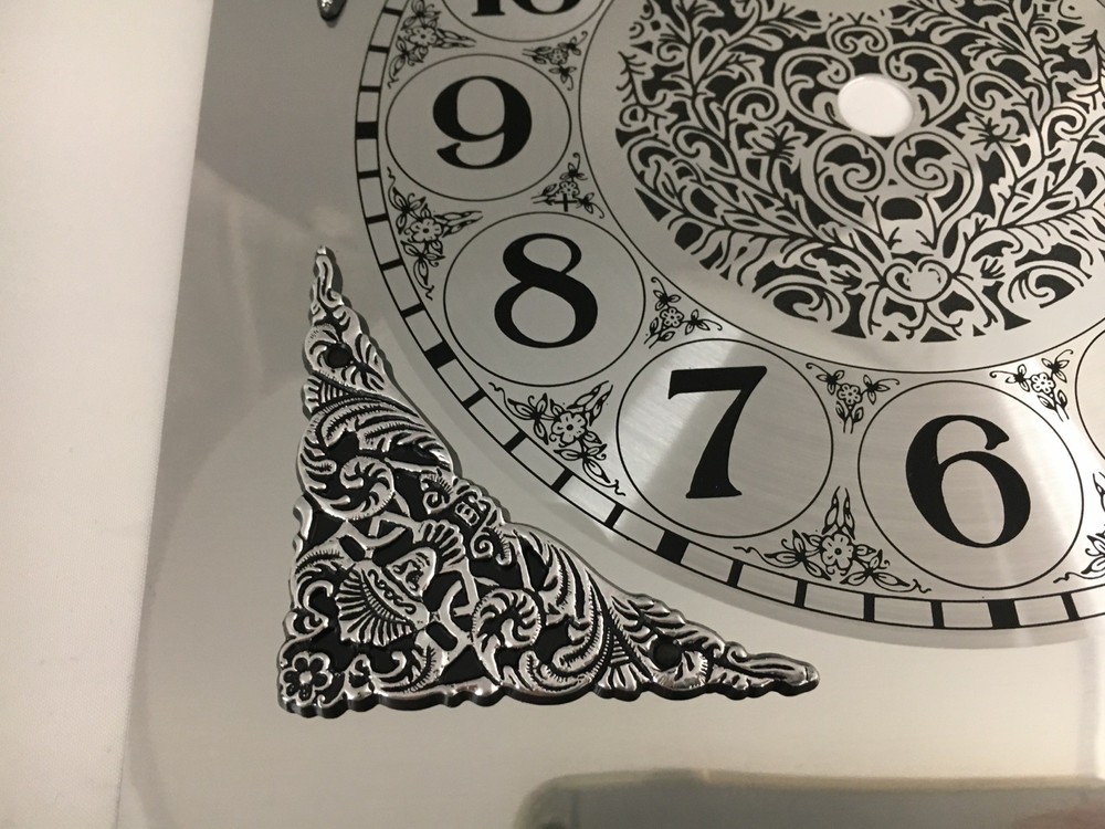 Clock Dial Metal Arabic Numerals Moon Arch Silver Finish