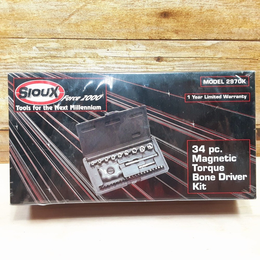 Sioux Force 2000 Model 2970K Magnetic Torque Bone Driver Kit 34 pc. Sealed!