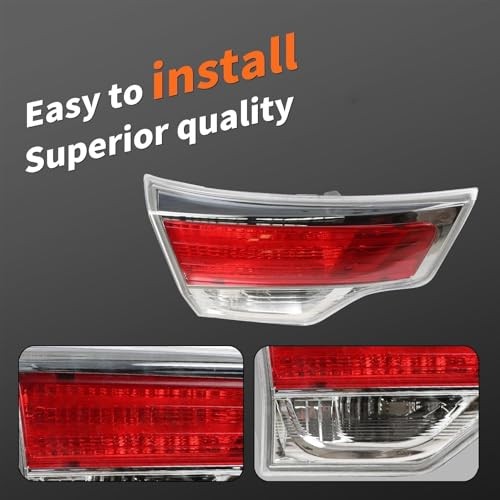 Inner Tail Light w/O Bulb Compatible with Highlander 2014 2015 2016 Side Left